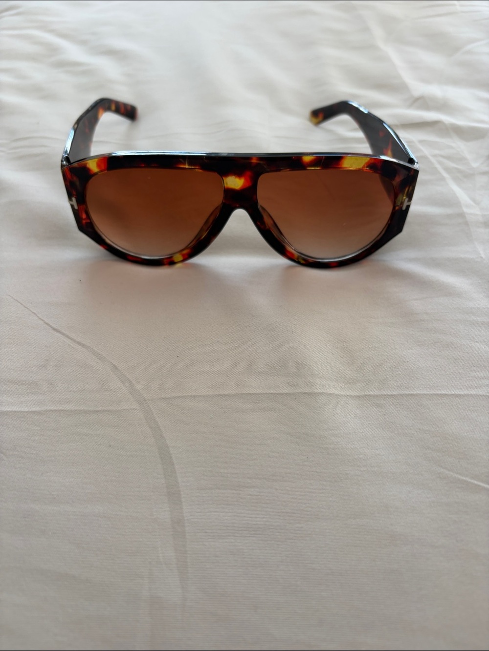 Women's Tortoiseshell Shield Sunglasses with Brown Lenses